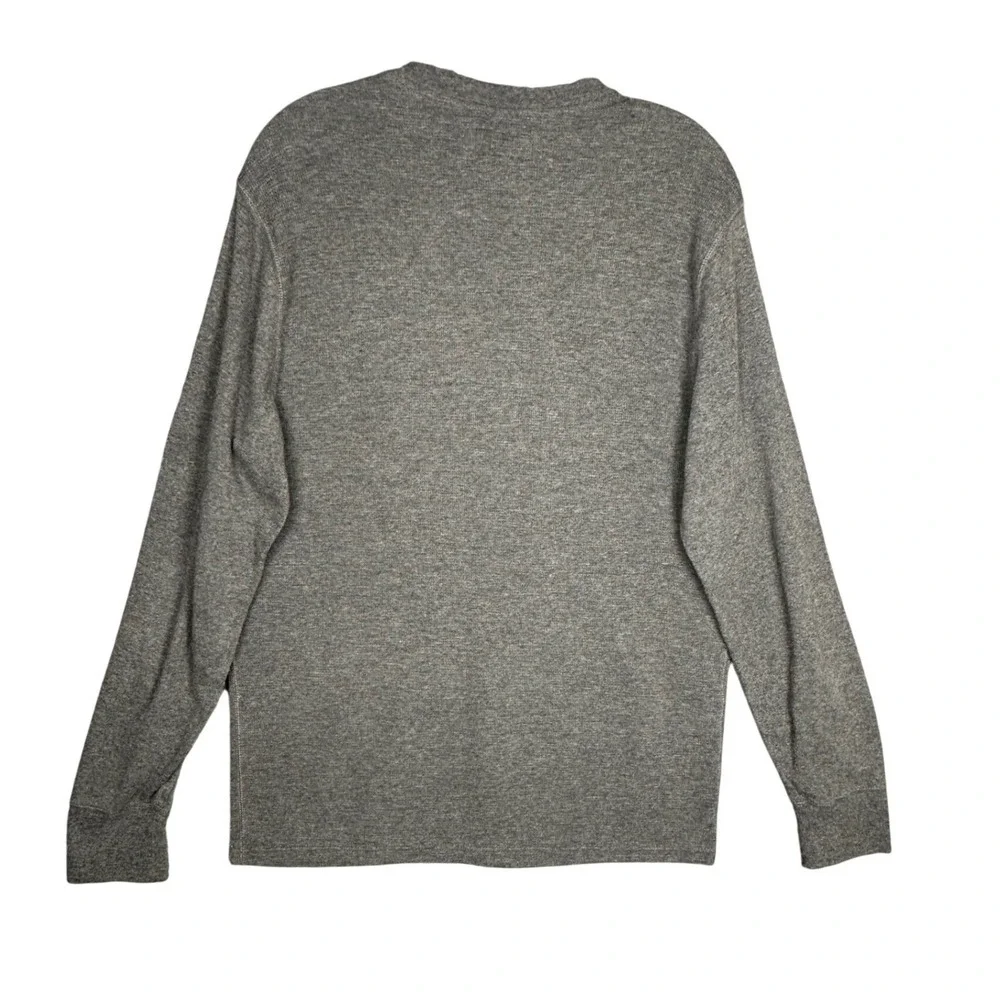 Polo Ralph Lauren Thermal Shirt Men Large Gray Waffle Knit Long Sleeve Pony Logo